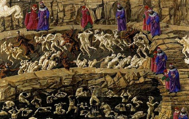 BOTTICELLI, Sandro Inferno, Canto XVIII Germany oil painting art